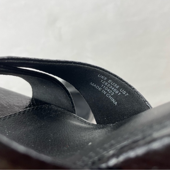 Y2K 90s Style Black Square Toe Open Toe Heels - Picture 7 of 7